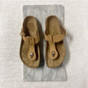 Betula by Birkenstock Gizeh Thong Sandals Size 8 Tan Leather